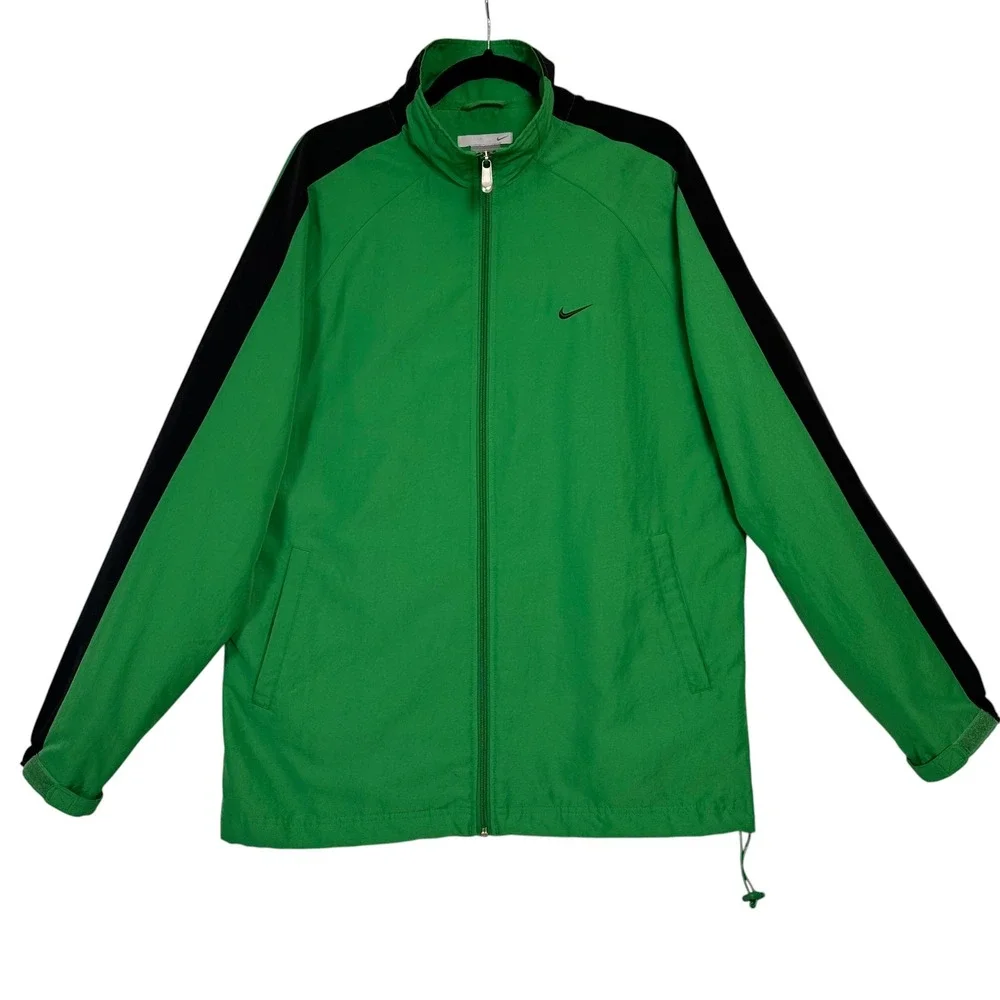 Nike Tracksuit Set Windbreaker Jacket‎ Pants Silver Tag Y2K Green Poly Warp L